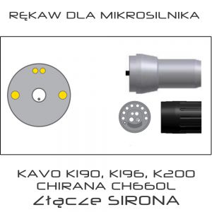Rękaw dla mikrosilnika KAVO K190, K196, K200, Chirana CH660L złącze SIRONA