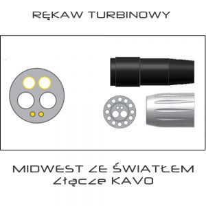 Rękaw turbinowy Midwest ze światłem złącze KAVO dla unitów 1057, 1058, 1060, 1062, 1063, 1065, 1080